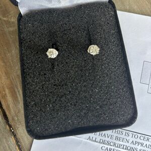 Diamond stud earrings with appraisal certificate